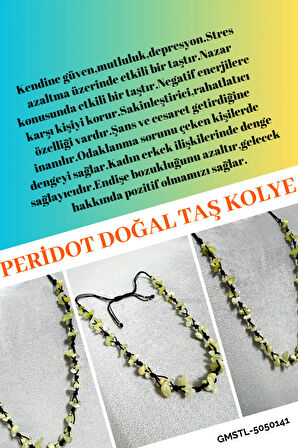 Sertifikalı Doğal Taş Tasarım Kolye Sarı