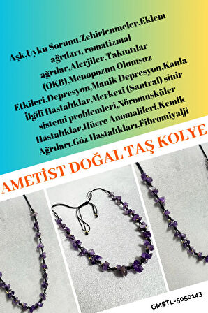 Sertifikalı Ametist Doğal Taş Tasarım Kolye