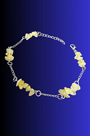 Sertifikalı Sitrin Doğal Taş El Yapımı Tasarım Bileklik