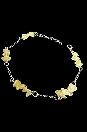 Sertifikalı Sitrin Doğal Taş El Yapımı Tasarım Bileklik