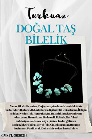 Sertifikalı Doğal Taş Turkuaz Bileklik Özel Tasarım El Yapımı Asansör Kilit Sistemi