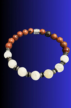 Sertifikalı Doğal Taş Aytaşı & Hematit & Obsidyen Bileklik AAA Kalite