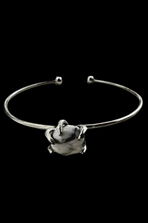 Sertifikalı Havlit Doğal Taş Kelepçe Bileklik Ayarlanabilir Tasarım