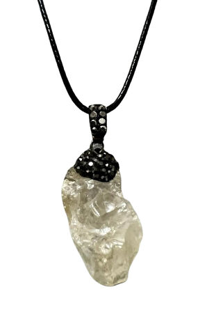 Sertifikalı Sitrin Doğal Taş Kolye Zincir Hediyeli