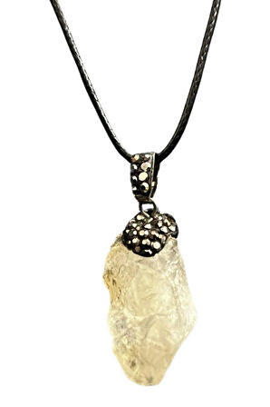 Sertifikalı Sitrin Doğal Taş Kolye Zincir Hediyeli