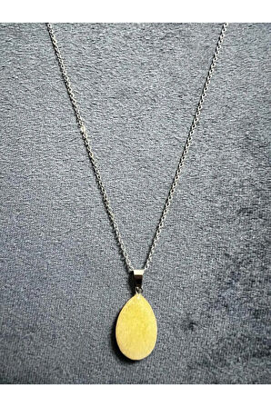 Sertifikalı Sitrin Doğal Taş Kolye Sürpriz Hediyeli