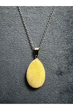 Sertifikalı Sitrin Doğal Taş Kolye Sürpriz Hediyeli