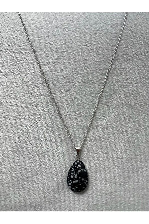 Sertifikalı Obsidyen Doğal Taş Kolye Sürpriz Hediyeli