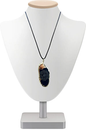 Sertifikalı Akik Doğal Taş Hilye-i Şerif Kolye