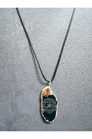 Sertifikalı Akik Doğal Taş Hilye-i Şerif Kolye