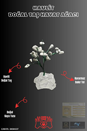 Sertifikalı Doğal Taş Havlit Taşı Dekoratif El Yapımı Ağaç