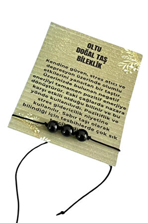 Sertifikalı Oltu Taşı Bileklik Asansörlü Kilit Sistemi Sürpriz Hediyeli