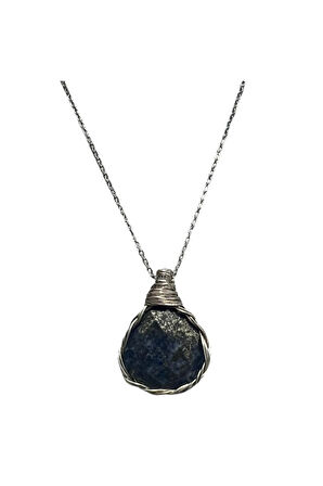 Sertifikalı Lapis Lazuli Doğal Taş Ekstra Flaşlı AAA Kalite Bakır Tel Örme El Yapımı Handmade