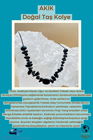 Sertifikalı Akik Doğal Taş Tasarım Kolye