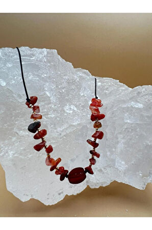 Sertifikalı Akik Doğal Taş Tasarım Kolye