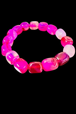 Sertifikalı Akik Doğal Taş Şekilsiz Bileklik