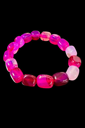 Sertifikalı Akik Doğal Taş Şekilsiz Bileklik