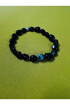 Sertifikalı Obsidyen Doğal Taş Şekilsiz Tımbıl Bileklik