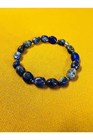 Sertifikalı Lapis Lazuli Doğal Taş Şekilsiz Tımbıl Bileklik