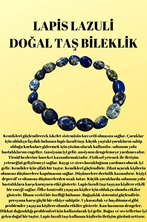Sertifikalı Lapis Lazuli Doğal Taş Şekilsiz Tımbıl Bileklik