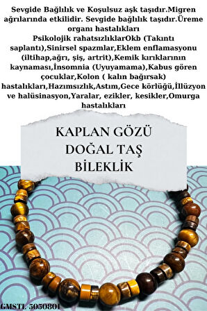 Sertifikalı Kaplan Gözü Taşı Bileklik Orijinal AAA Kalite Sürpriz Hediyeli