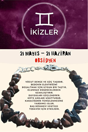 Sertifikalı Ikizler Burcu Burç Bilekliği