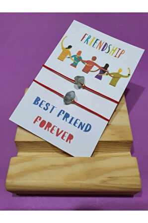 Sertifikalı Dostluk Akuamarin Doğal Taşlı Ip Bileklik