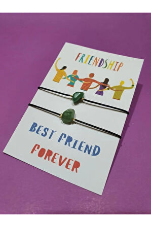 Sertifikalı Dostluk Yeşim Doğal Taşlı Ip Bileklik