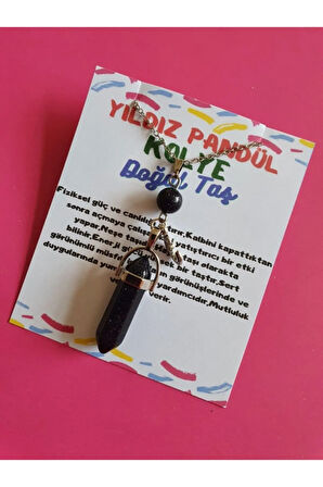 Sertifikalı Yıldız Taşı Pandül Vav Doğal Taş Kolye