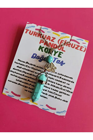 Sertifikalı Turkuaz Taşı Pandül Kelebek Kolye
