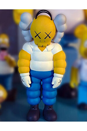 Kaws Simpson Boyalı Figür Kaws Bart Figür Büyük Boy 20CM