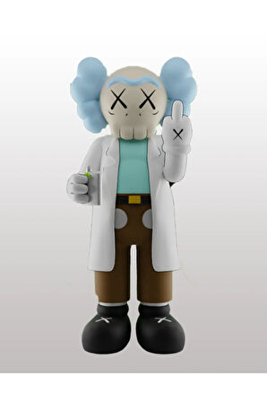 Kaws Rick and Morty Boyalı Figür Kaws Rick Orta Parmak Figür Büyük Boy 20CM