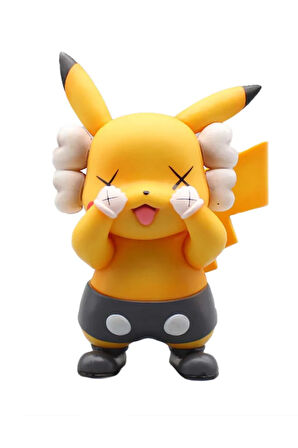 Kaws Pikachu Boyalı Figür Kaws Pokemon Figür Büyük Boy 20CM