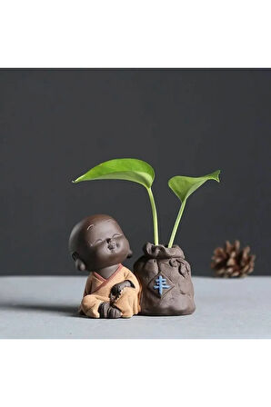 Buda Vazo Buddha Vazo Seti Meditasyon Buda Dekoratif Obje 5 Parça