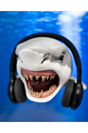 Köpekbalığı Kafası Kulaklık Standı Köpek Balığı Kulaklık Standı Shark Masaüstü Kulaklık Standı