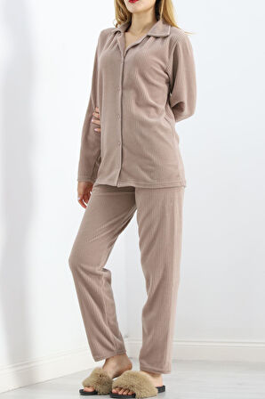 GAMZELİTARZIM Polar Pijama Takım Vizon - 101023.1049.