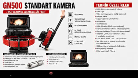 Dilek GN500 Kanal Gözlem Kamerası 30 Metre 9 inç IPS Ekranlı DVR