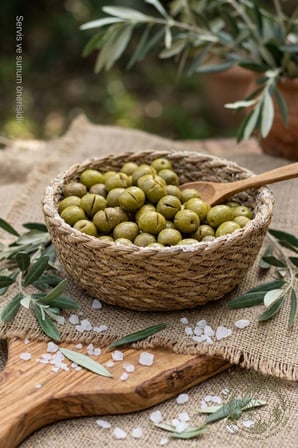 Gülay Natural Ayvalık Cinsi İri Taneli El Kırması Yeşil Zeytin 5Kg
