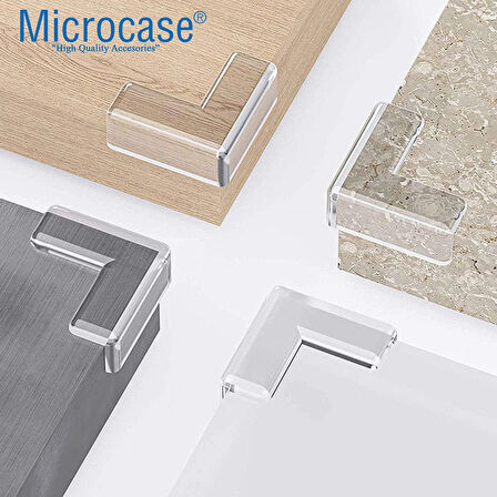 Microcase Bebekler için Eşya Masa Köşe Koruyucu  Şeffaf Kendinden Yapışkanlı Silikon Köşe Koruma - ŞEFFAF AL4545 4 Adet