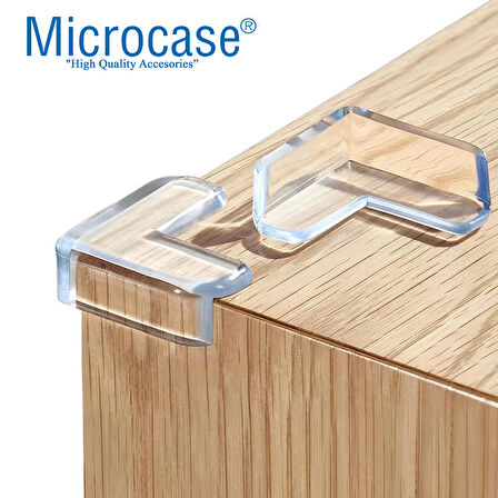 Microcase Bebekler için Eşya Masa Köşe Koruyucu  Şeffaf Kendinden Yapışkanlı Silikon Köşe Koruma - ŞEFFAF AL4545 4 Adet