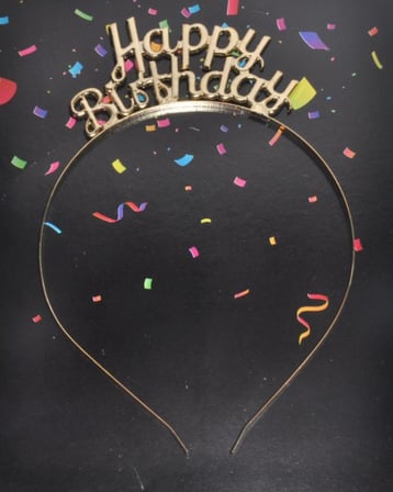 Premium Sürpriz Aksesuar HAPPY BRITHDAY ROSEGOLD METAL TAÇ