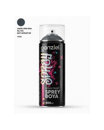 GANZİEL SPREY BOYA RAL7016 MAT ANTRASİT GRİ