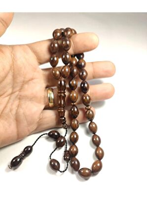 Emine Rişvani Usta Eseri Sikkeli Çift Zımpara Çift Cilalı Sıkma Kehribar Sertifikalı 4427