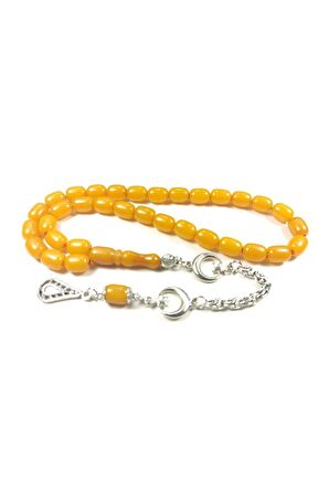 Gümüş Kaplama Püsküllü Çift Zımpara Çift Cilalı Sıkma Kehribar Sertifikalı 4358