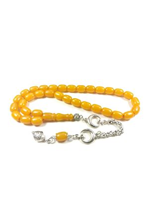 Gümüş Kaplama Püsküllü Çift Zımpara Çift Cilalı Sıkma Kehribar Sertifikalı 4353