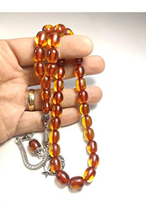 Gümüş Kaplama Püsküllü Renk Alamaya Başlamış Sıkma Kehribar Sertifikalı 4371