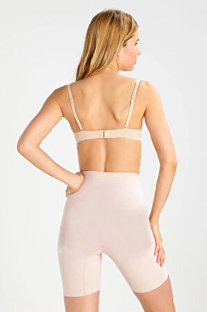 Kadın Uzun Paçalı Seamless Boxer Korse Beyaz Yeni Sezon