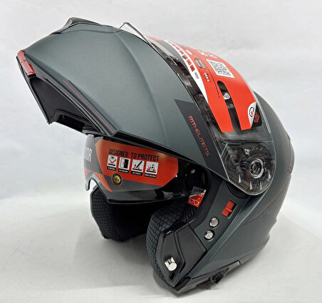 Mt Kask Mt Genesis Sv Çene Açılır Kask Mat Anthracite Grey