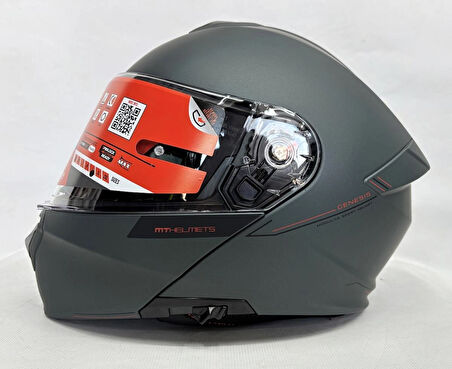 Mt Kask Mt Genesis Sv Çene Açılır Kask Mat Anthracite Grey