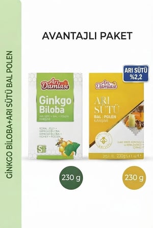 Arı Damlası 2'li Macun Setleri – Ginkgo Biloba-Arı sütü-Bal-Polen İçerikli Macun